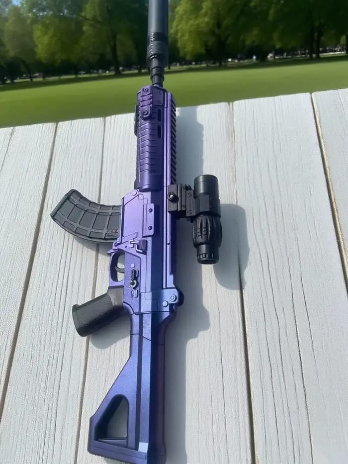 Lanceur de gel automatique avec tambour de 500 balles, portée de 16 m - Jouet de combat tactique en plein air pour adultes et adolescents