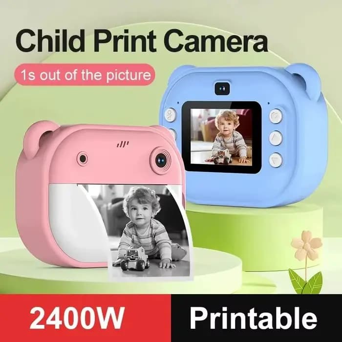 Appareil photo numérique pour enfants, impression instantanée, caméra à impression thermique, impression Photo instantanée, jouets vidéo + carte mémoire 32G