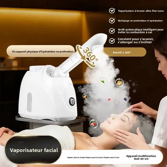 360 ° Vaporisateur facial rotatif à vapeur chaude