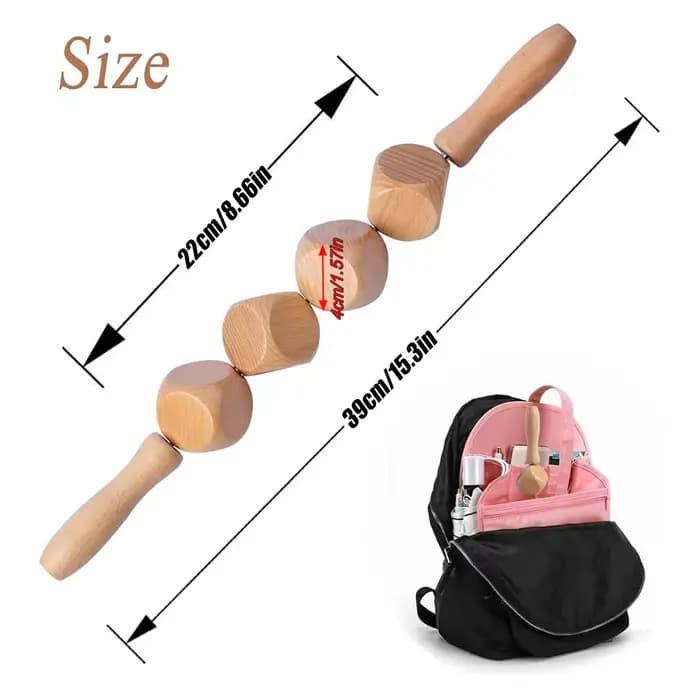 Rouleau de massage en bois pour la cellulite