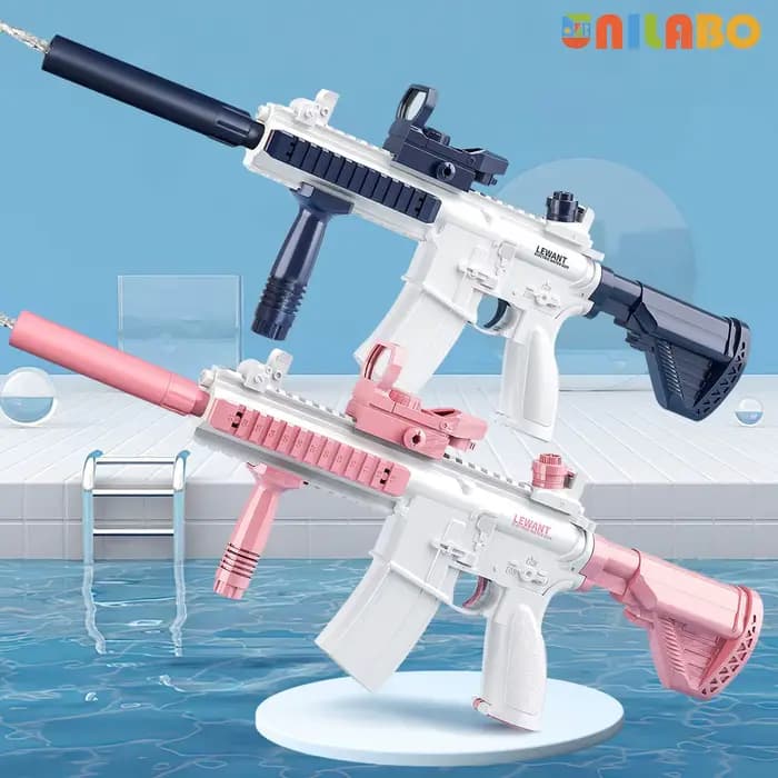 Unilabo M416 pistolet à eau électrique-alimenté par batterie avec fixation de bouteille d'eau externe-perfait pour les enfants et les adultes en plein air