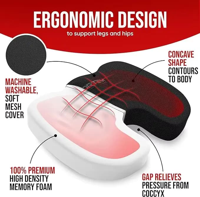 Coussin de siège coussins de chaise de bureau Coccyx mousse à mémoire de forme orthopédique U