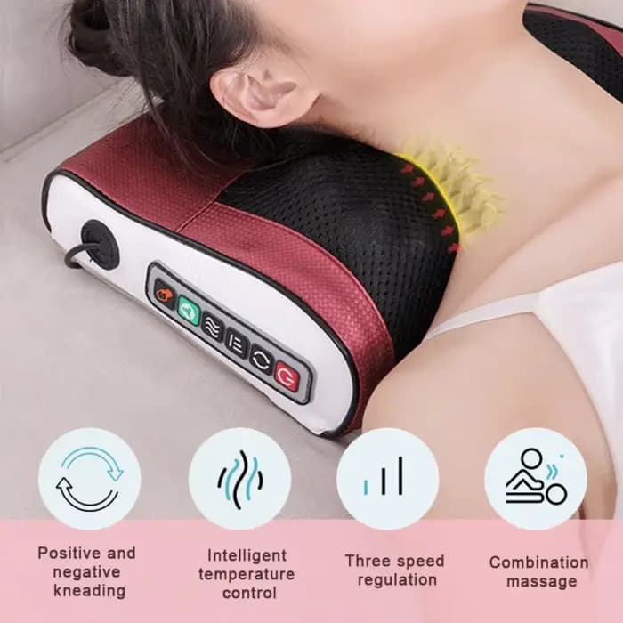 4 touches intelligent cervical cou épaule électrique taille dos Shiatsu Massage oreiller chauffé siège de voiture