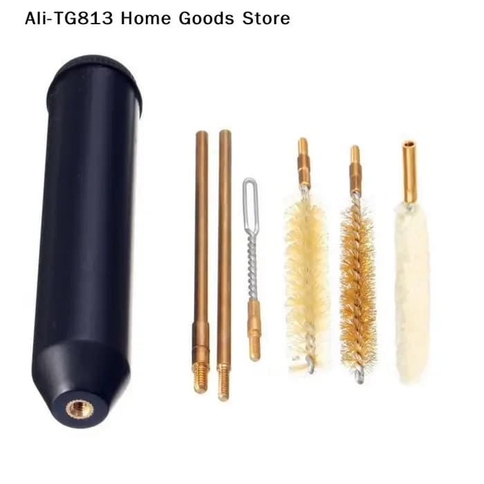 [TG813] Kit de nettoyage de pistolet noir 7 pièces 9 mm, brosse à pistolet, outils de nettoyage de pistolet 22/45/357/9 mm