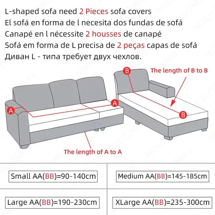 Housses de canapé grises pour salon, housse de canapé d'angle élastique de couleur unie en forme de L, housse de Chaise Longue, protection de Chaise, 1 pièce
