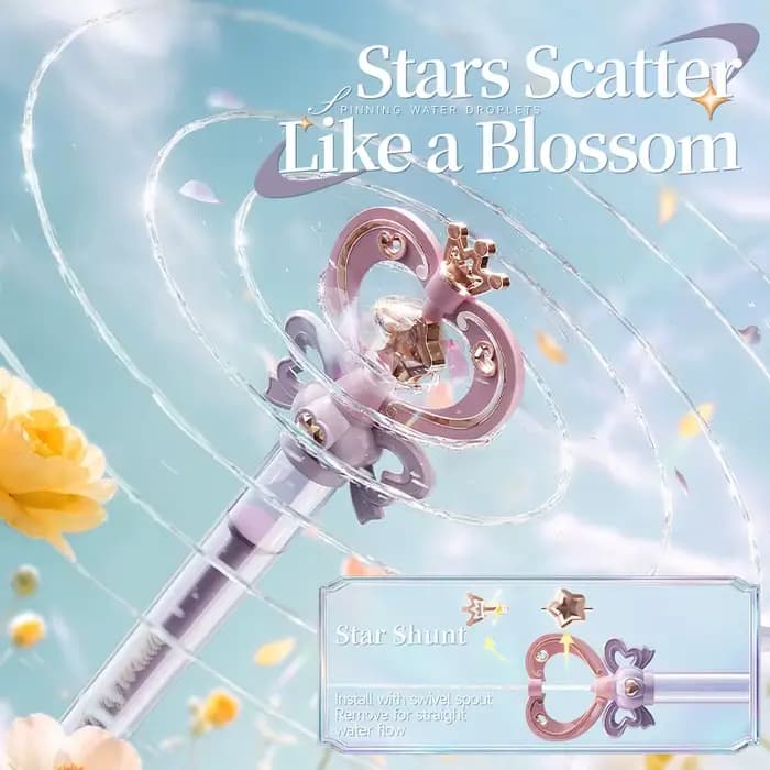 Pistolet à eau magique en forme de baguette de fée, jouet aquatique scintillant pour l'été, pour enfants et adultes, cadeau d'anniversaire, canon à eau pour bataille aquatique