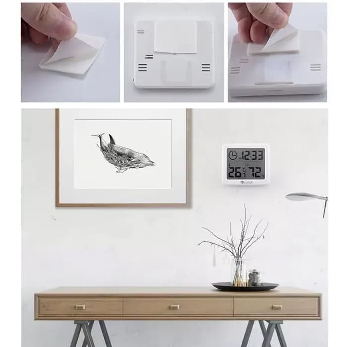 NIDIBOU- Horloge numérique de bureau avec température et humidité, horloges murales pour la maison, la cuisine, le bureau, les décorations