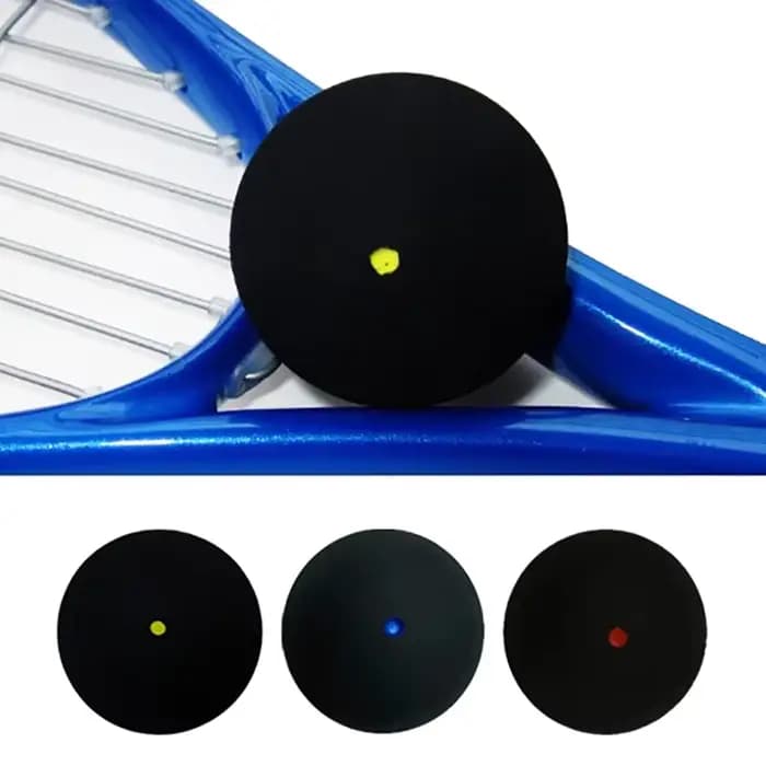 Raquette de squash IkRubber à double pointe jaune, entraînement de vitesse, balle de squash professionnelle