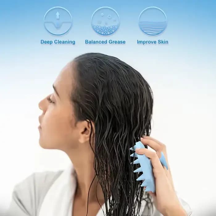 Brosse de Massage du cuir chevelu en Silicone