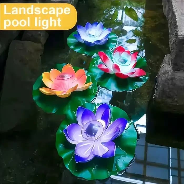 Lumière de Lotus flottante solaire LED étanche, veilleuse festive, lampe de souhait pour étang, piscine, jardin, aquarium, fournitures de décoration