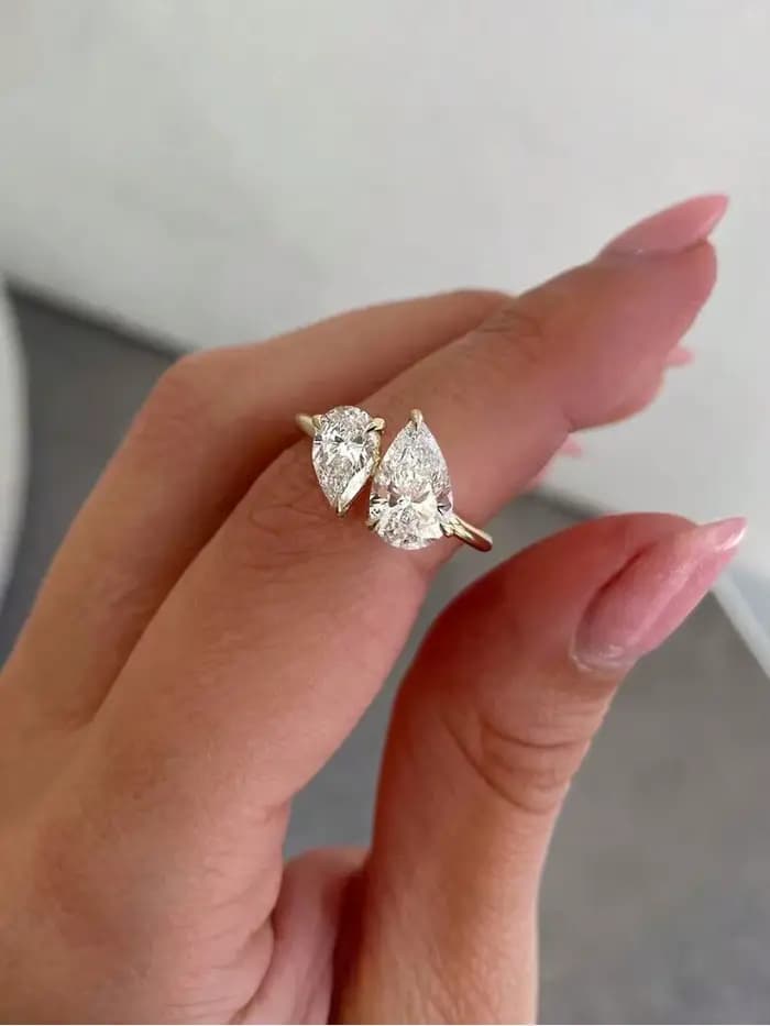 Bagues en argent Sterling 925 pour femmes, goutte d'eau scintillante, entrelacée, éblouissante, poire claire, CZ, cadeau de mariage, bijoux fins