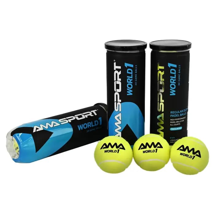 AMASPORT Balles de Tennis et de Padel Professionnelles pour Entraînement et Match (Lot de 3) – Haute Élasticité, Résistantes et Durables pour l'Exercice