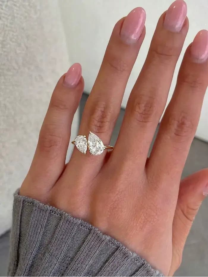 Bagues en argent Sterling 925 pour femmes, goutte d'eau scintillante, entrelacée, éblouissante, poire claire, CZ, cadeau de mariage, bijoux fins