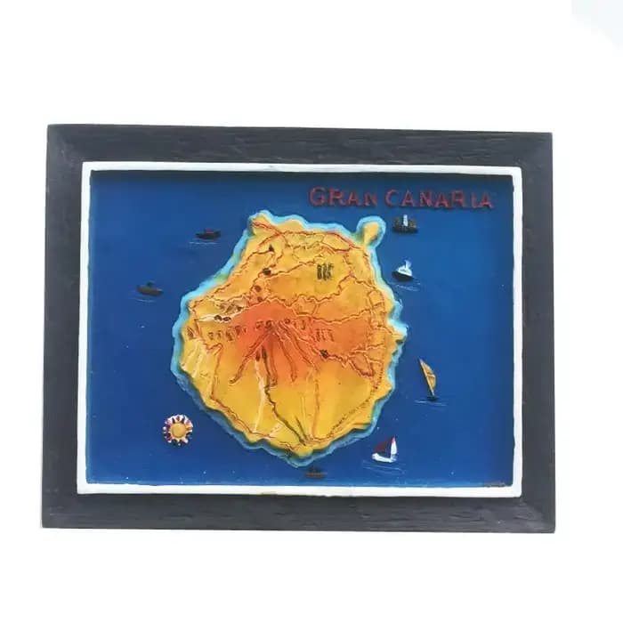 Aimants de réfrigérateur espagnols avec cadre 3D, carte des îles Canaries, grande diffusion, souvenir touristique, artisanat, autocollants magnétiques