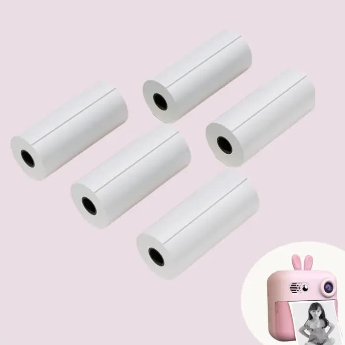 5/10 rouleaux de papier d'impression pour appareil photo pour enfants, papier d'impression thermique noir et blanc, impression photo instantanée
