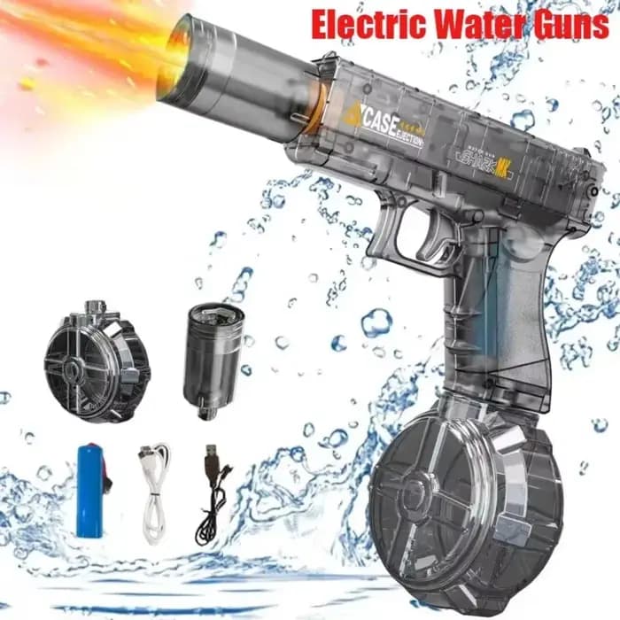 Pistolet à eau électrique automatique Glock, grande capacité, pour les fêtes d'été à la plage et à la piscine, jouets de combat aquatique pour enfants et adultes