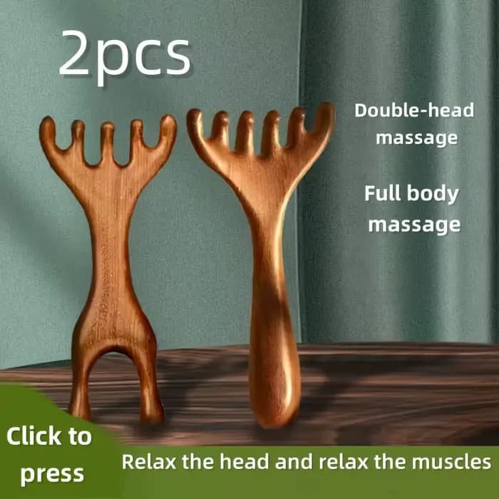 2 peignes de massage en forme de cornes de cerf : outil