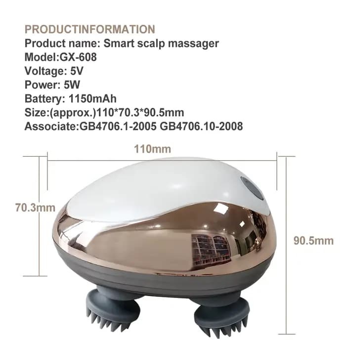 Appareil électrique de Massage de tête de pétrissage par Vibration du cuir chevelu