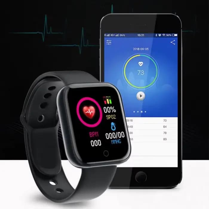 Montre intelligente de sport pour hommes et femmes, bracelet connecté, lecteur de contrôle de la musique, moniteur de sommeil, moniteur de pas de fitness, réveil, Y68 D20