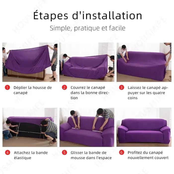 Housses de canapé grises pour salon, housse de canapé d'angle élastique de couleur unie en forme de L, housse de Chaise Longue, protection de Chaise, 1 pièce
