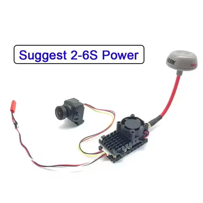 Transmetteur VTX 5.8G 48CH 2W, transmetteur vidéo réglable 2000mW avec capteur CMOS 1/4 ", caméra droite 1200TVL pour Drone FPV RC