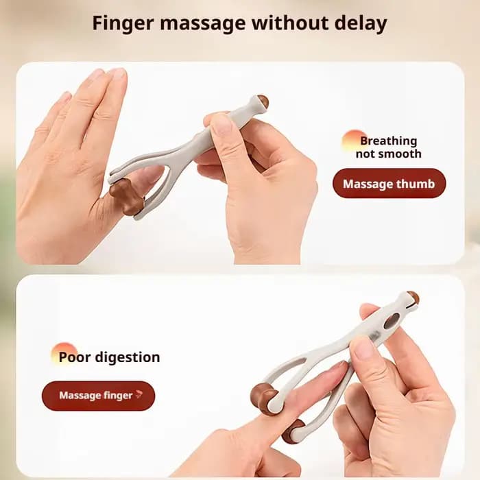Masseur de main double face pour poignet et doigt