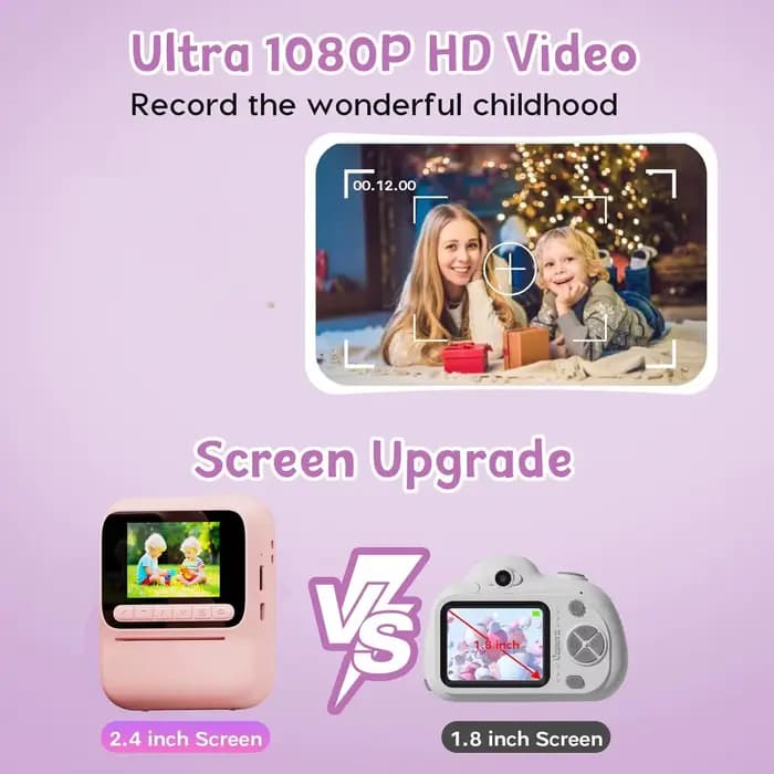 Caméra d'impression instantanée pour enfants, 5 couleurs, 1080P, papier thermique, impression Photo, jeux vidéo, cadeau pour enfants, garçons et filles