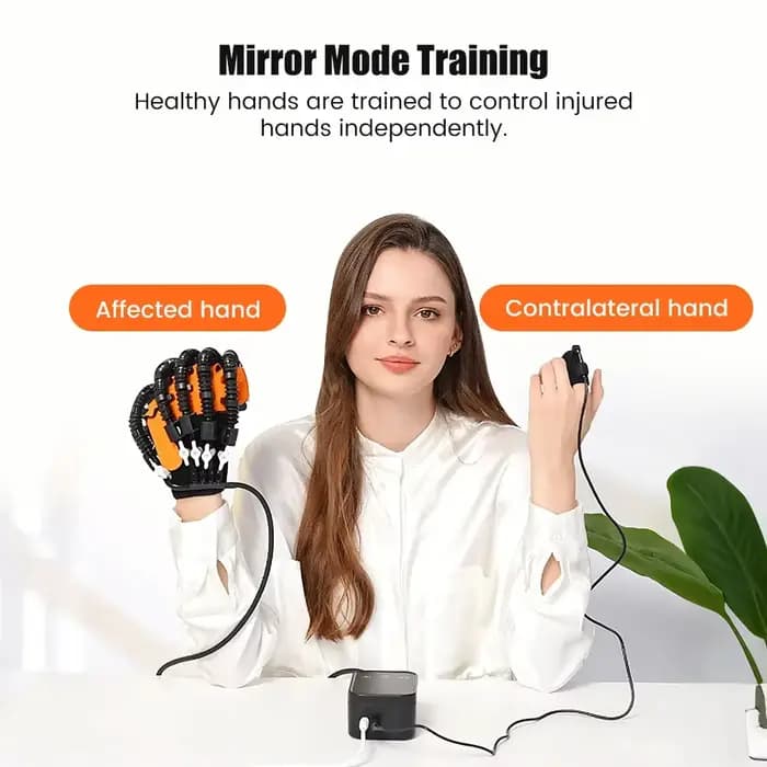 Gants de robot de rééducation pour la main gauche et droite – Aide confortable au mouvement des mains et des doigts pour un exercice doux et une formation en flexibilité