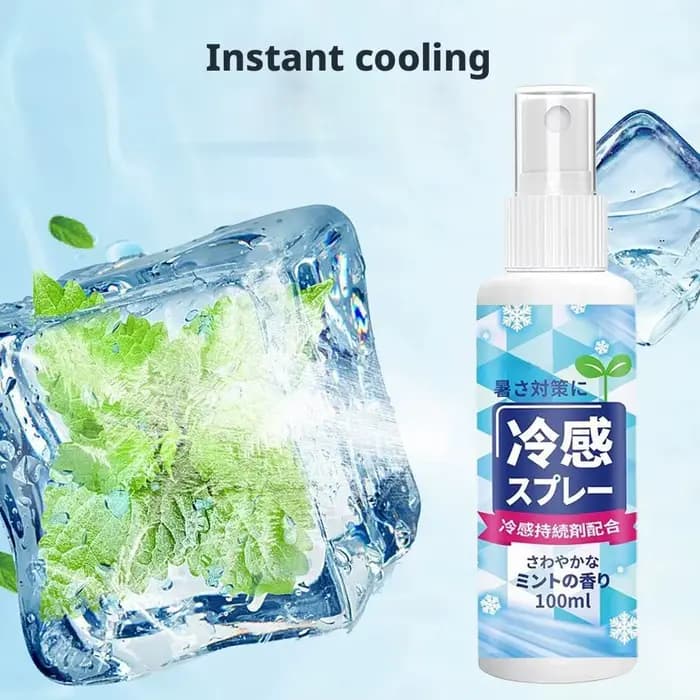 Spray Rafraîchissant Portable 100ml Effet Glacé pour Vêtements et Entraînement – Hydratation Longue Durée Visage & Corps – Flacon