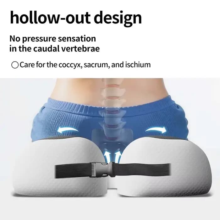 Coussin de siège ergonomique résistant à la pression et respirant avec remplissage à récupération lente et surface incurvée pour les hanches