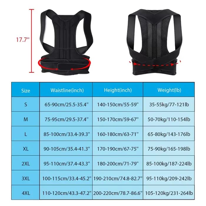 Attelle dorsale réglable pour hommes et femmes