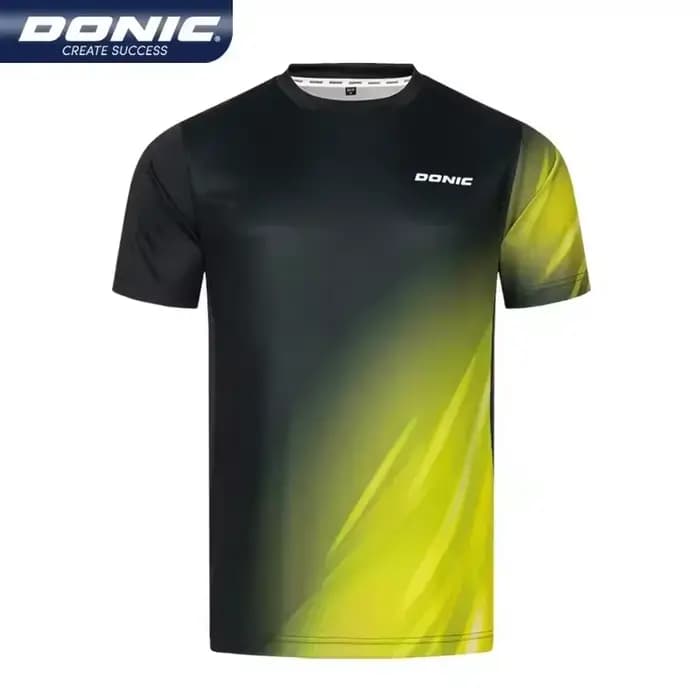 T-shirts de tennis de table Donic, pour hommes et femmes, vêtements de sport, polos, hauts de tennis à séchage rapide, combinaison de tennis de table à manches courtes