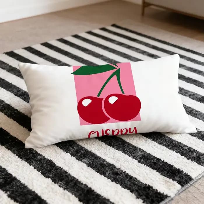 CHERRY – housse de coussin rectangulaire, dessin animé, pour la maison, le canapé, le salon, le dortoir, le chevet, cadeau de fête