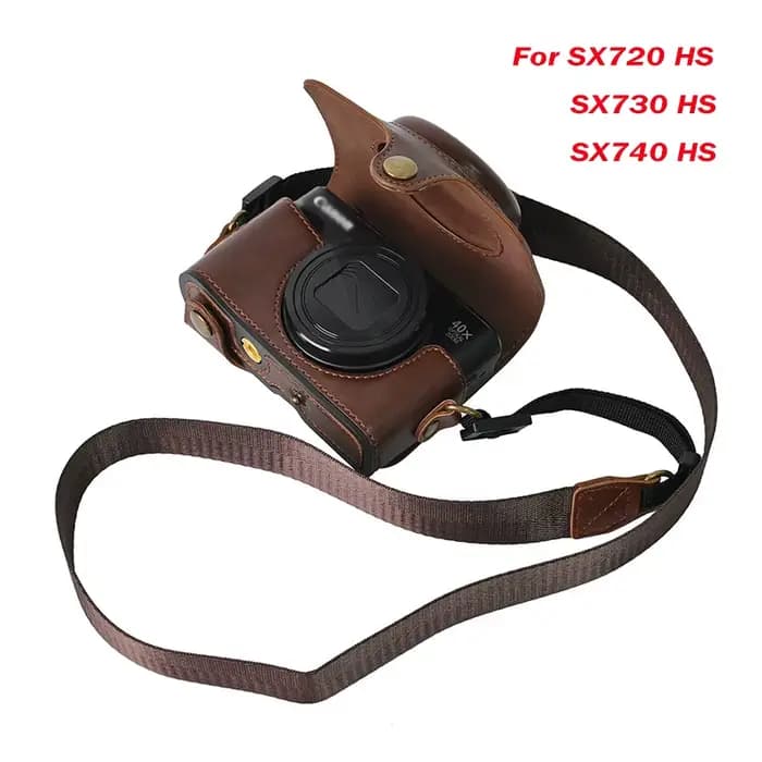 Étui en cuir PU portable avec sangle initiée, sac pour appareil photo, housse pour IL SX740, SX740HS, SX720HS, SX720, SX730HS, SX730, thérapeute