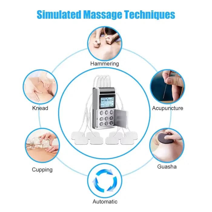 8 électrodes 15 modes EMS Tens dispositif Acupuncture Machine de Massage électrotimulateur d'impulsion appareil