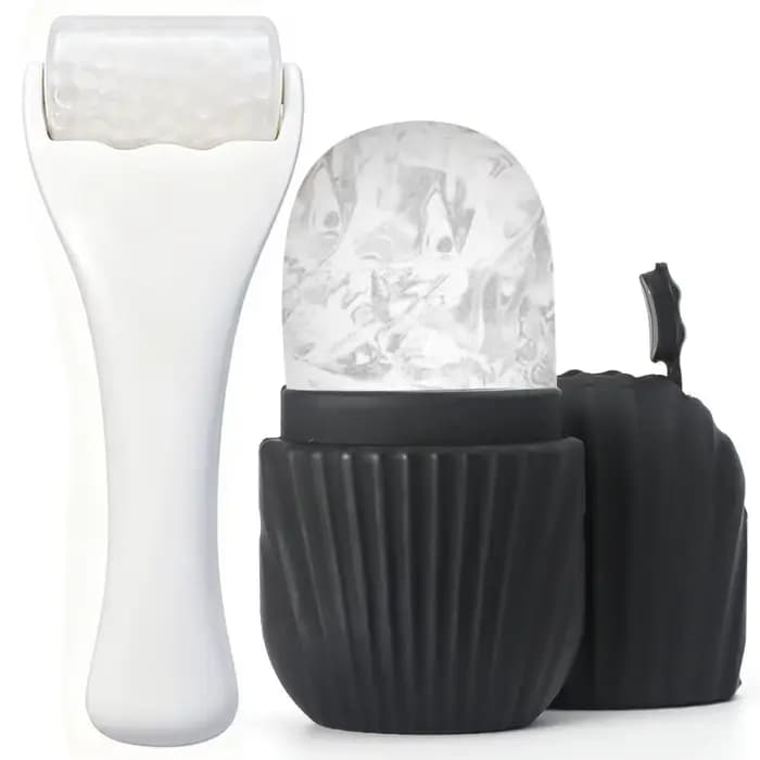 Kit de massage facial : rouleau et moule à glace en silicone réutilisables pour spa