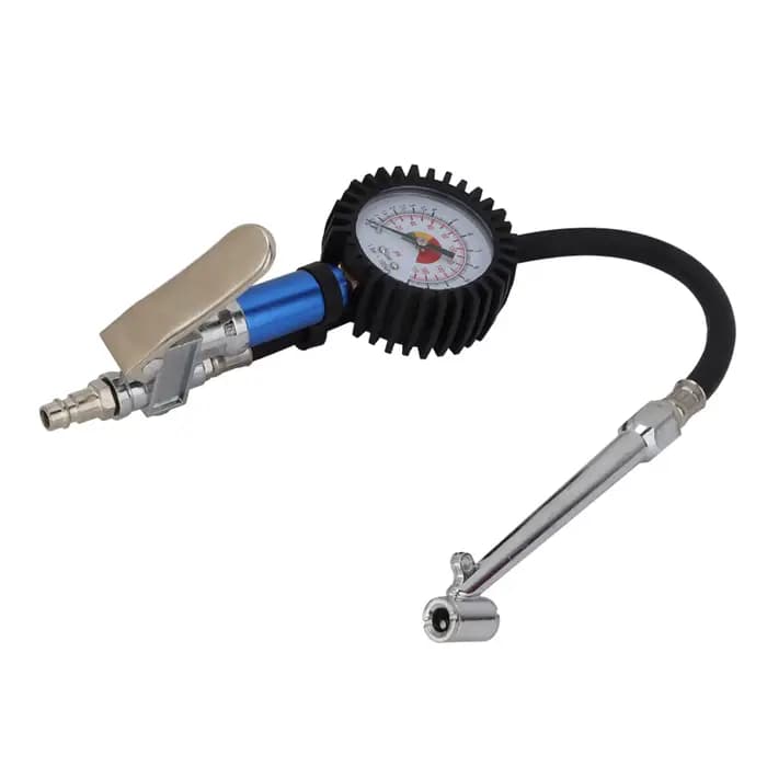 Pistolet de gonflage à pompe 12 bars, gonfleur de pneus auto-serrant avec manomètre d'air et connecteur d'air rapide, jauge de gonflage de pneus