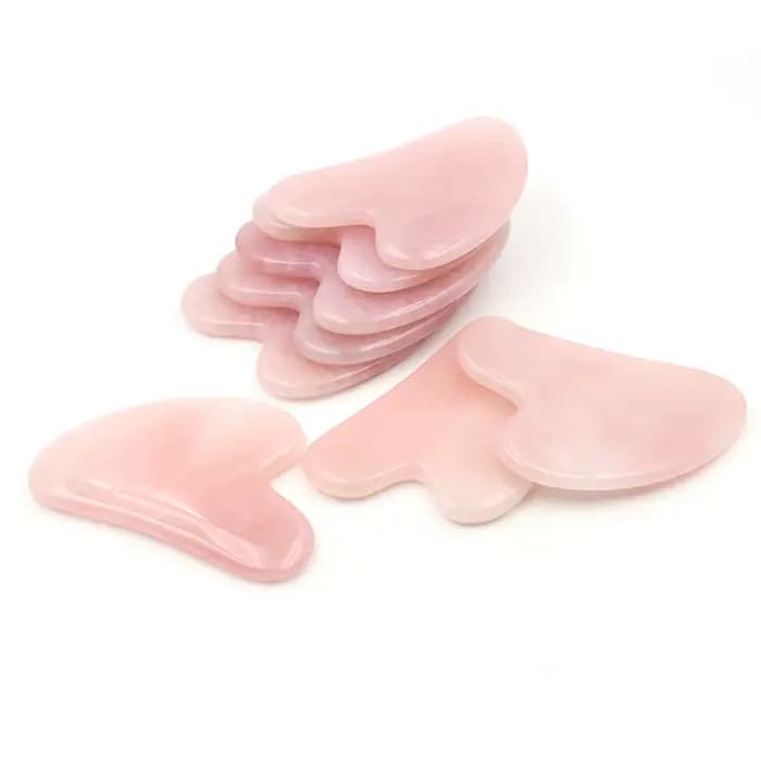 Planche de Massage Gua Sha en Quartz Rose naturel