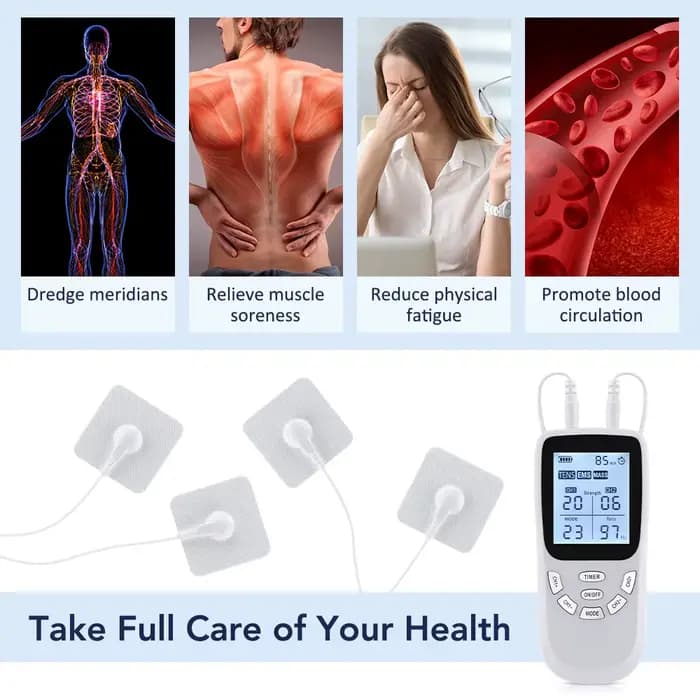 Stimulateur musculaire Tens 12 modes électrique EMS Acupuncture Massage corporel thérapie numérique Machine amincissante électrostimulateur
