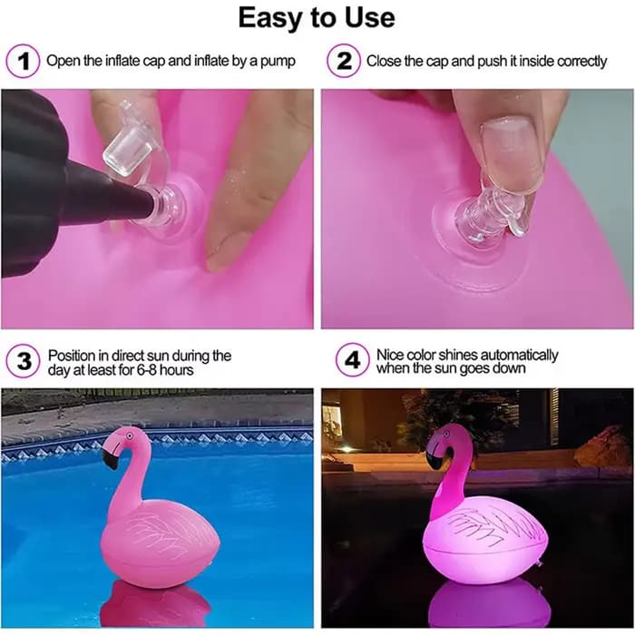 Flamingo flottant piscine lumières à énergie solaire, IP67 étanche lueur LED flamant piscine lumière pour jardin piscine fête décor