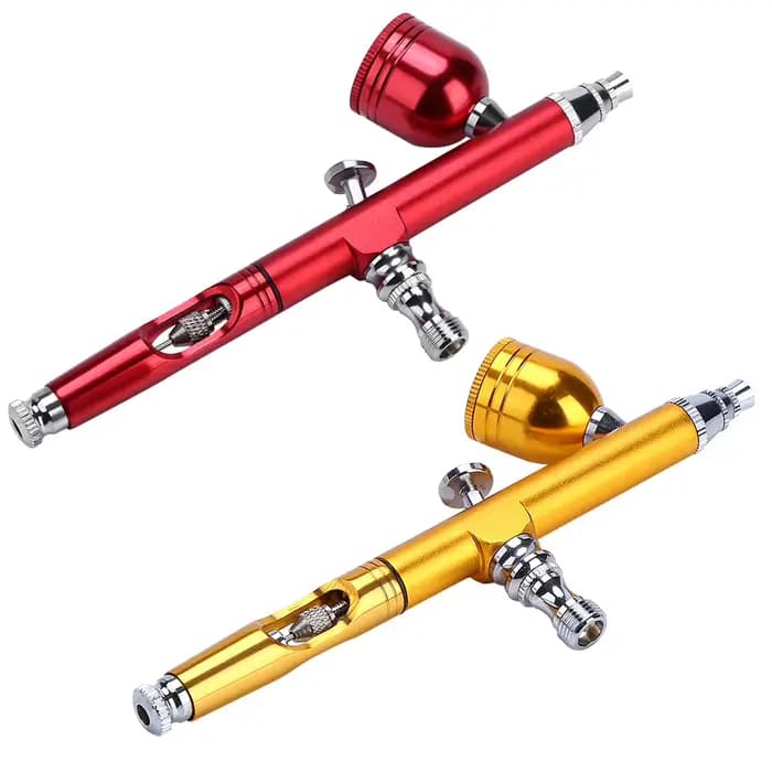 Pistolet de pulvérisation pour Nail Art, 2 couleurs, 0.3mm, alimentation par gravité, aérographe, pistolet de pulvérisation, peinture de tatouage, outils de décoration de gâteaux à ongles