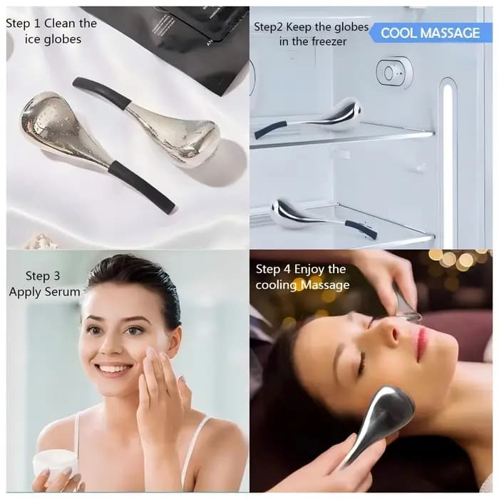 Boules de glace en acier inoxydable pour le soin du visage