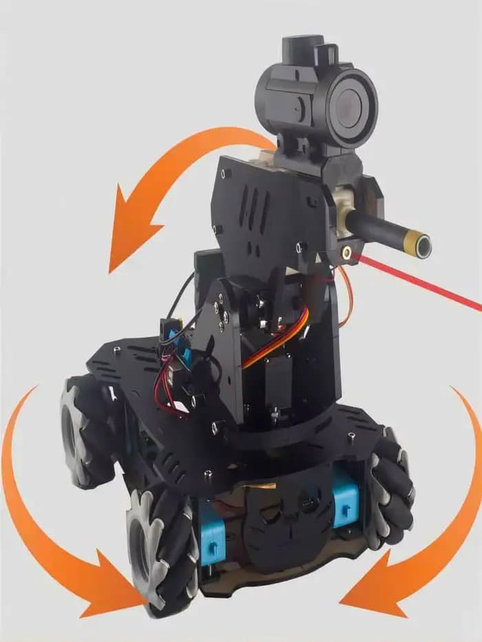 Pistolet à tête laser pour robot RC, précieuse roue versiWheel mécanique, châssis de bataille de voiture compatible avec Raspberry Pi, robot Ardu37ESP32, bricolage