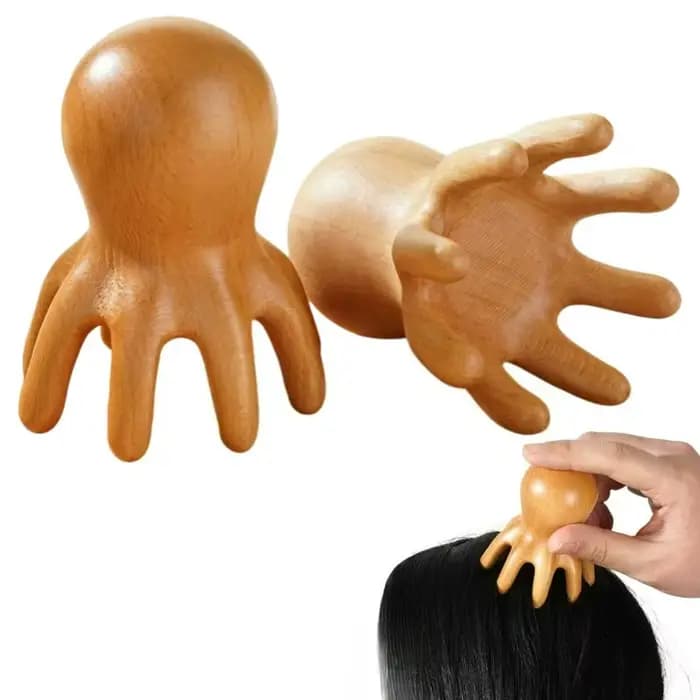 Peigne de massage en bois de santal Octopus pour le grattage des méridiens