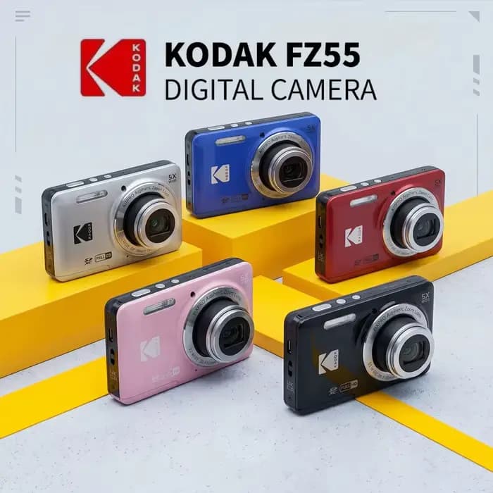 Appareil photo numérique KODAK PIXPRO FZ55 16MP Full HD 1080P authentique, écran LCD 2,7 pouces, caméra de vlogging, zoom optique 5x, grand angle 28 mm pour vidéo
