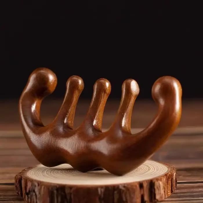 Peigne de massage en bois pour la tête