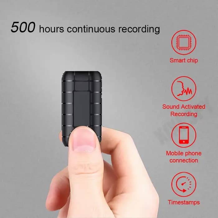 Mini enregistreur à commande vocale, appareil d'enregistrement numérique, dictaphone sonore professionnel, micro audio portable, petit appareil, 500 heures