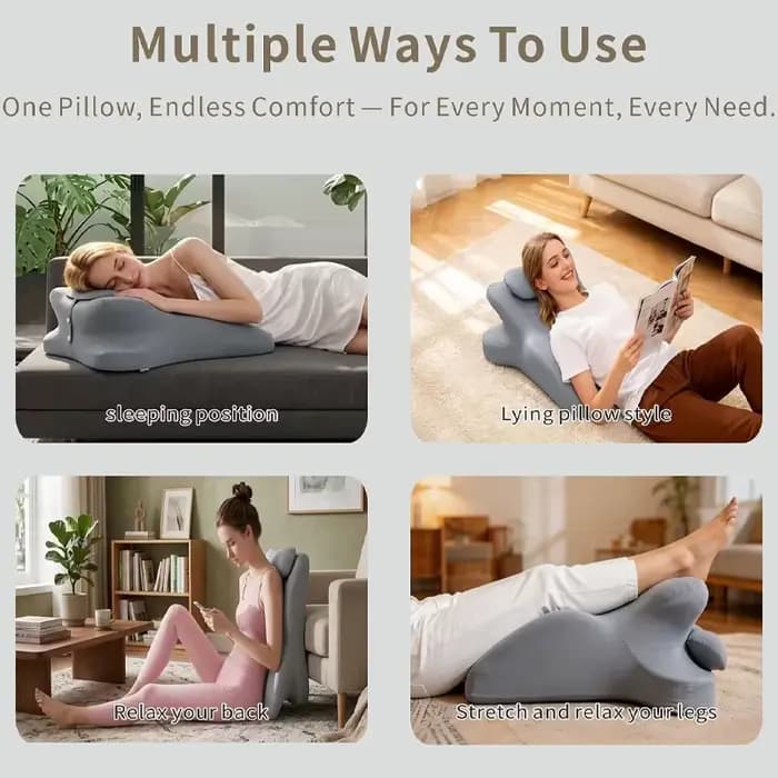 Coussin ergonomique en mousse à mémoire de forme multifonctionnel pour l'alignement du cou