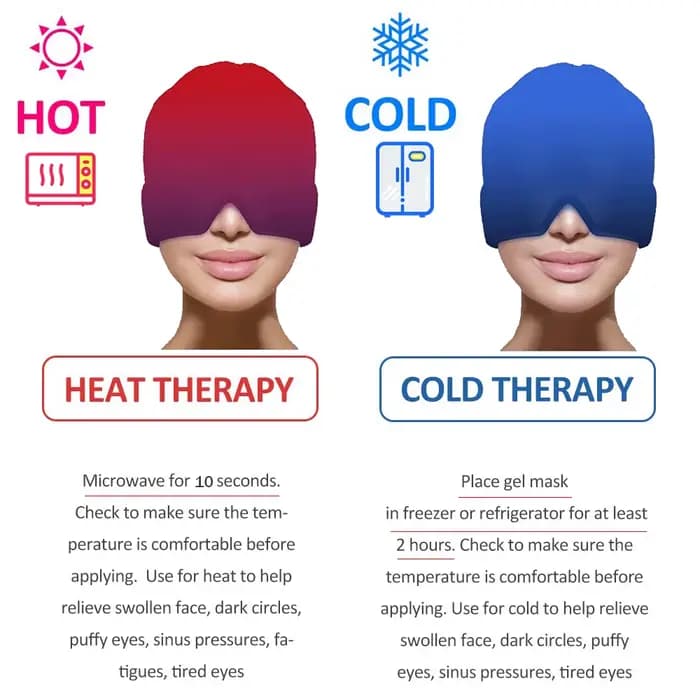 Tête masseur casquette Gel chaud froid maux