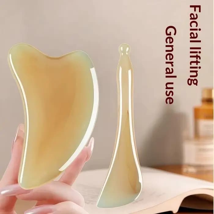 ❤️ Ensemble de massage Gua Sha en corne de bœuf naturelle